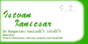 istvan kanicsar business card